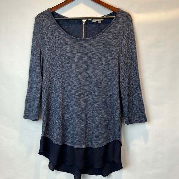 Green Envelope Navy Heather Sweatshirt with bottom accent - Picture 1 of 7